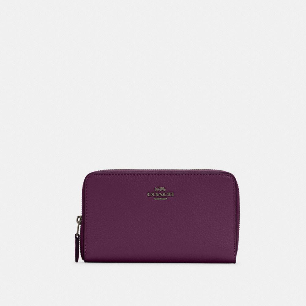 COACH C4124 Medium Id Zip Wallet QB/BOYSENBERRY