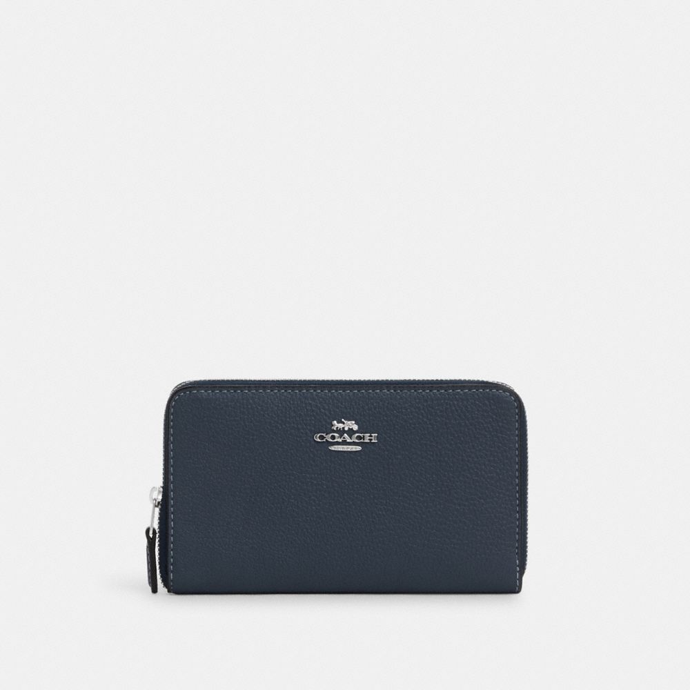 Medium Id Zip Wallet - C4124 - Silver/Denim