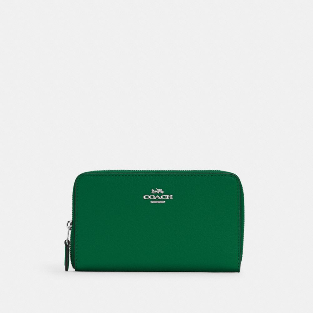 Medium Id Zip Wallet - C4124 - Silver/Green