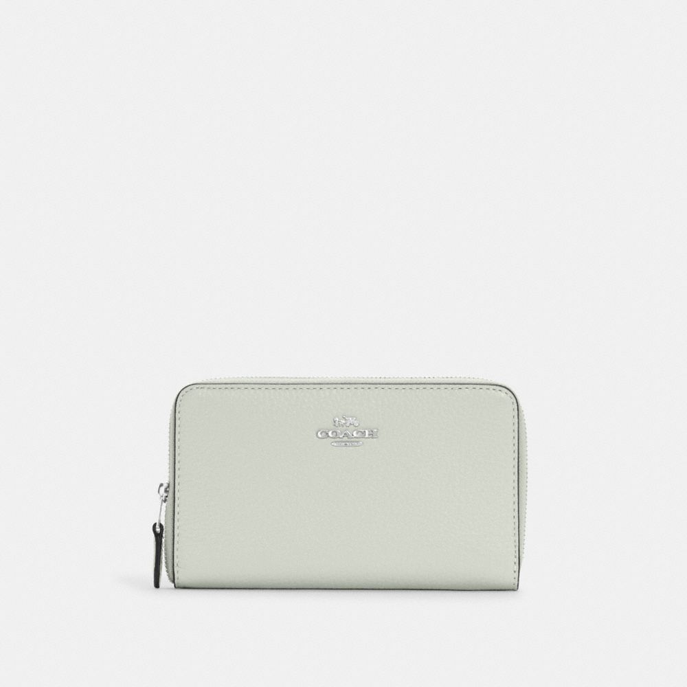 Medium Id Zip Wallet - C4124 - Silver/Light Sage