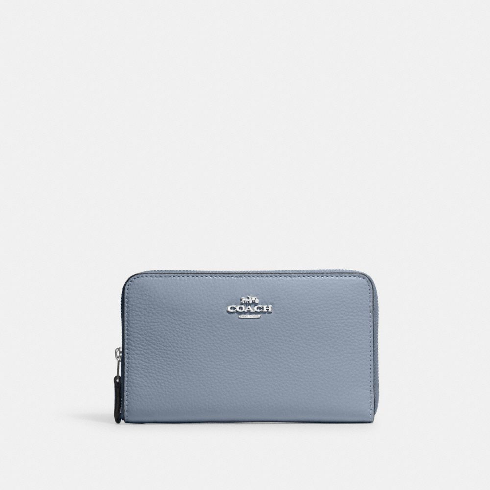 Medium Id Zip Wallet - C4124 - Silver/Grey Mist