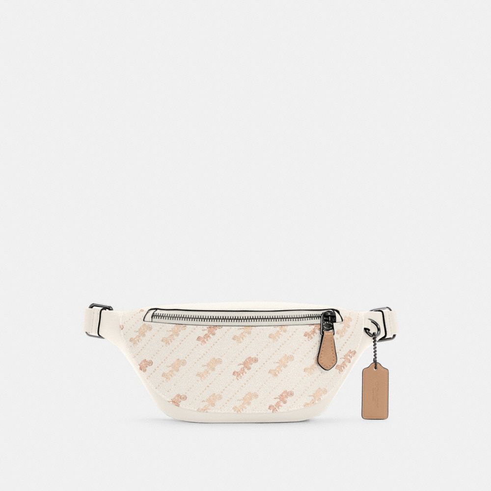 WARREN MINI BELT BAG WITH HORSE AND CARRIAGE DOT PRINT - C4138 - QB/CHALK