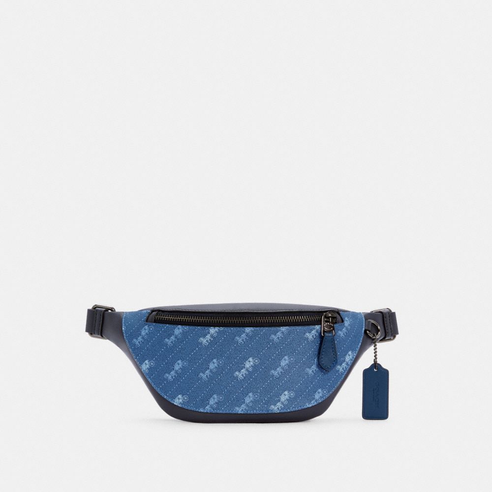 WARREN MINI BELT BAG WITH HORSE AND CARRIAGE DOT PRINT - C4138 - QB/PALE JEWEL BLUE