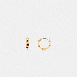 COACH Pink Tea Rose Huggie Earrings - GOLD/PINK - C4163