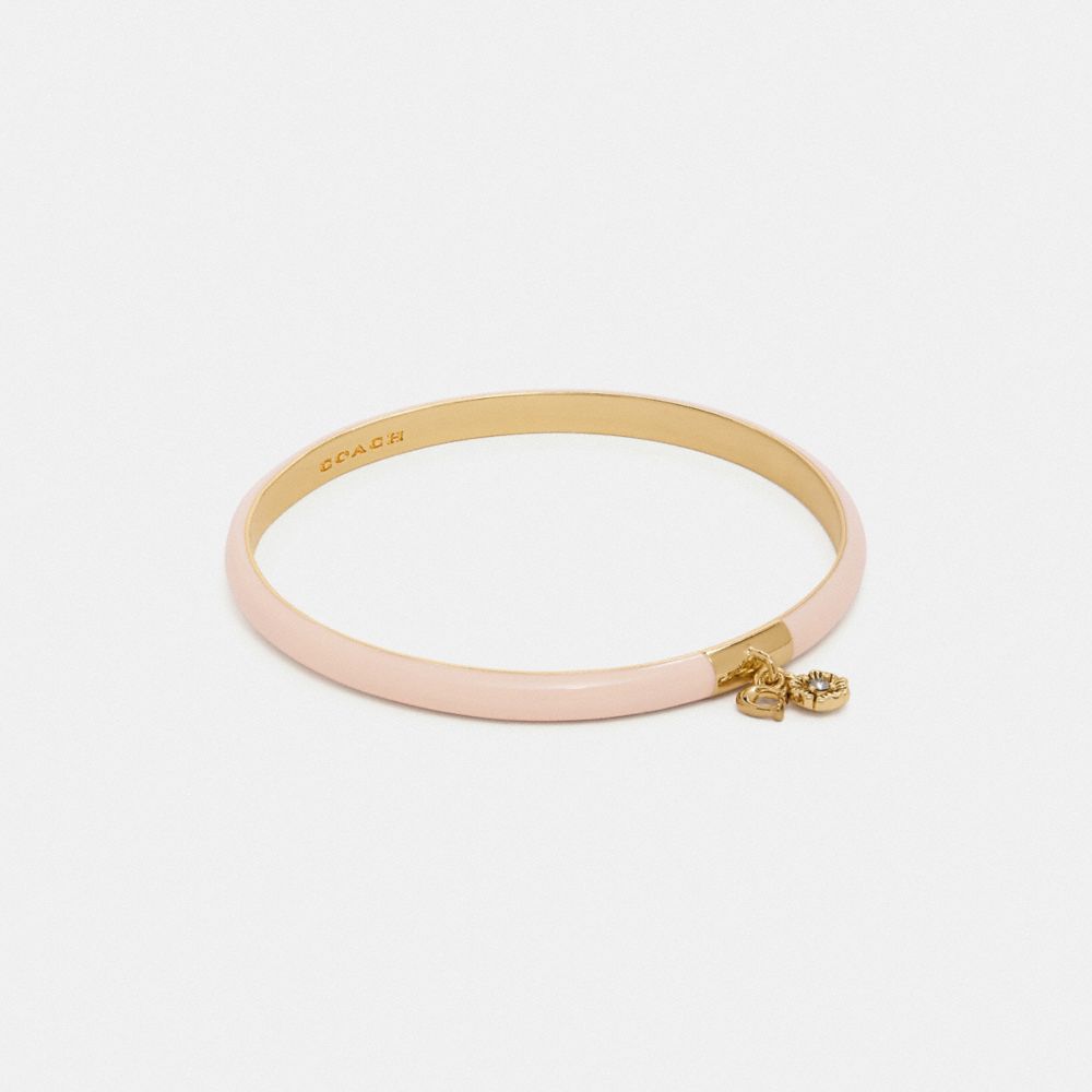 COACH Pink Tea Rose Bangle - GOLD/PINK - C4166