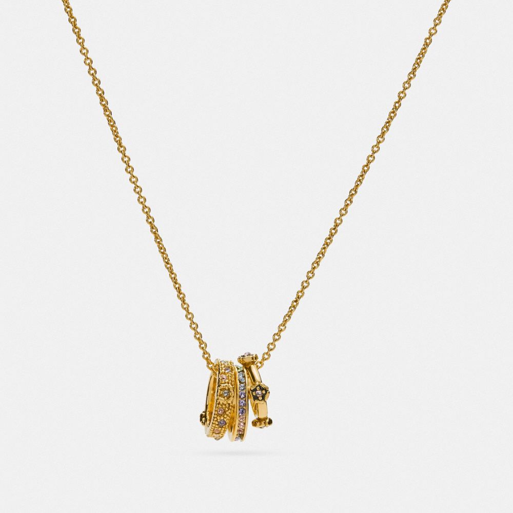 Crystal Pendant Necklace - C4174 - GOLD/MULTI