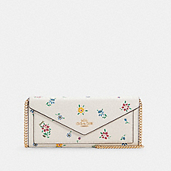 COACH C4185 Slim Envelope Wallet With Wild Meadow Print IM/CHALK MULTI