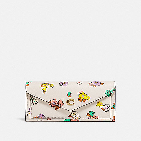 COACH Wyn Soft Wallet With Floral Print - BRASS/CHALK - C4206