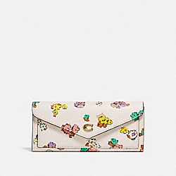 Wyn Soft Wallet With Floral Print - BRASS/CHALK - COACH C4206