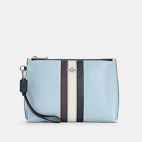 COACH C4214 ROWAN POUCH IN COLORBLOCK WITH STRIPE SV/WATERFALL-MIDNIGHT-MULTI