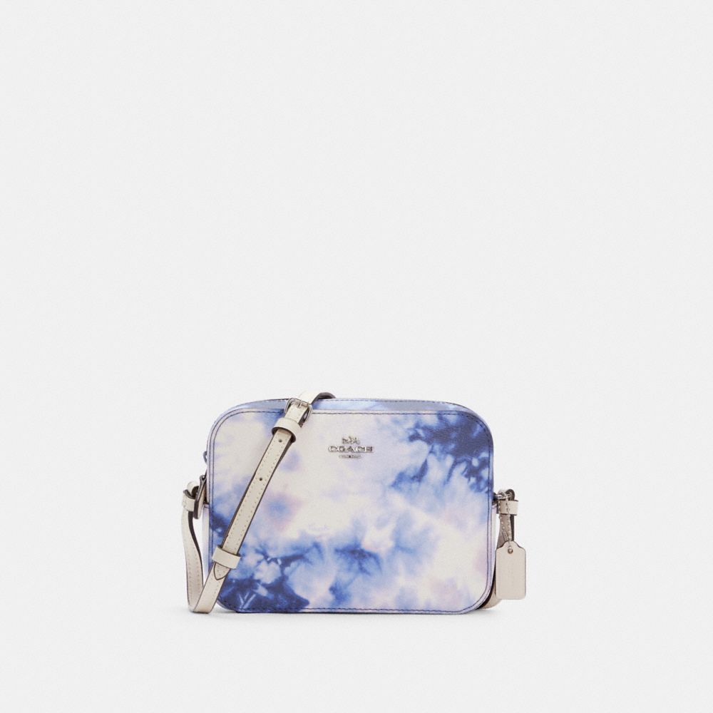 COACH MINI CAMERA BAG WITH TIE DYE PRINT - SV/PURPLE/PINK MULTI - C4218