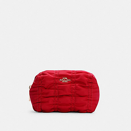 COACH SMALL BOXY COSMETIC CASE WITH RUCHING - IM/1941 RED - C4224