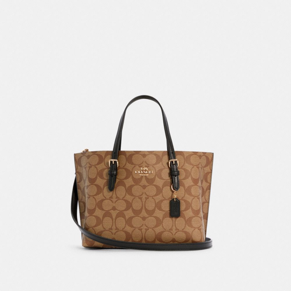 COACH MOLLIE TOTE 25 IN SIGNATURE CANVAS - IM/KHAKI/BLACK - C4250