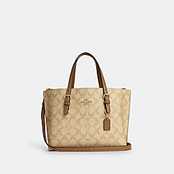 Mollie Tote 25 In Signature Canvas - C4250 - Gold/Lt Khaki/Lt Saddle