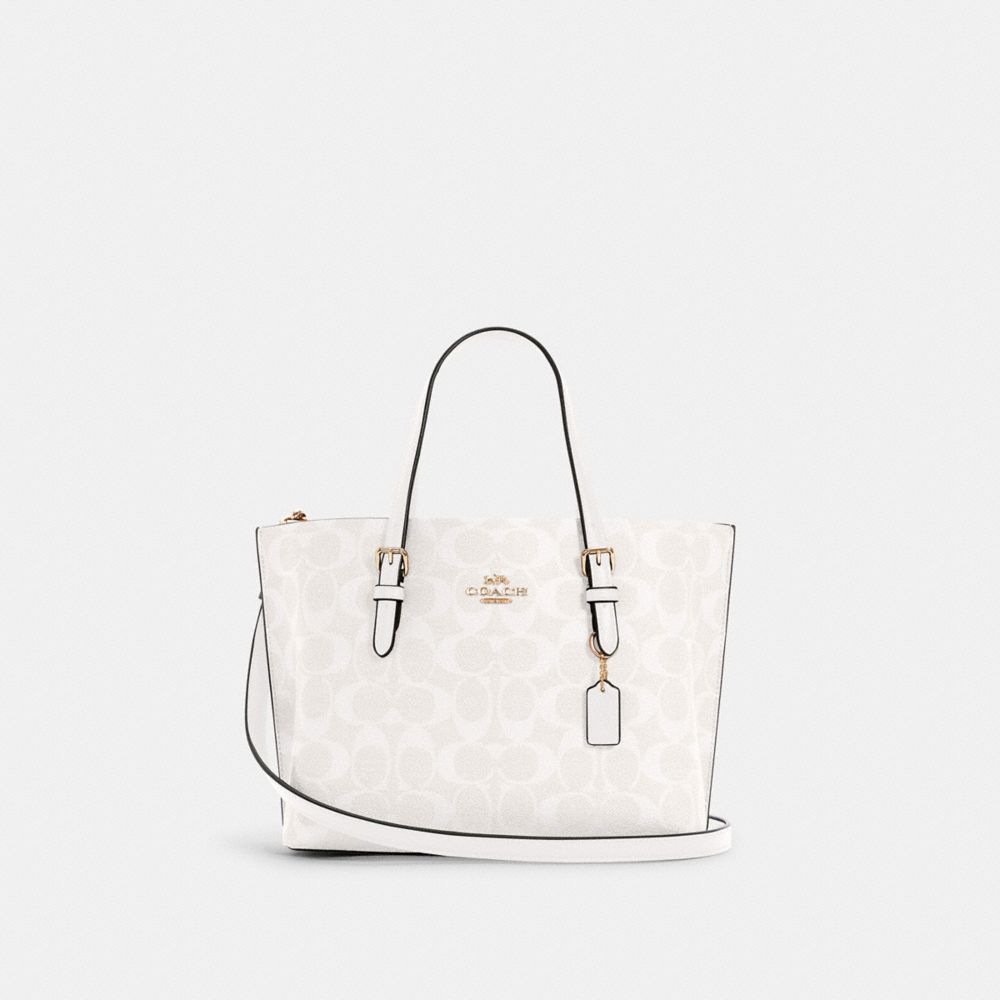 MOLLIE TOTE 25 IN SIGNATURE CANVAS - C4250 - IM/CHALK/GLACIERWHITE