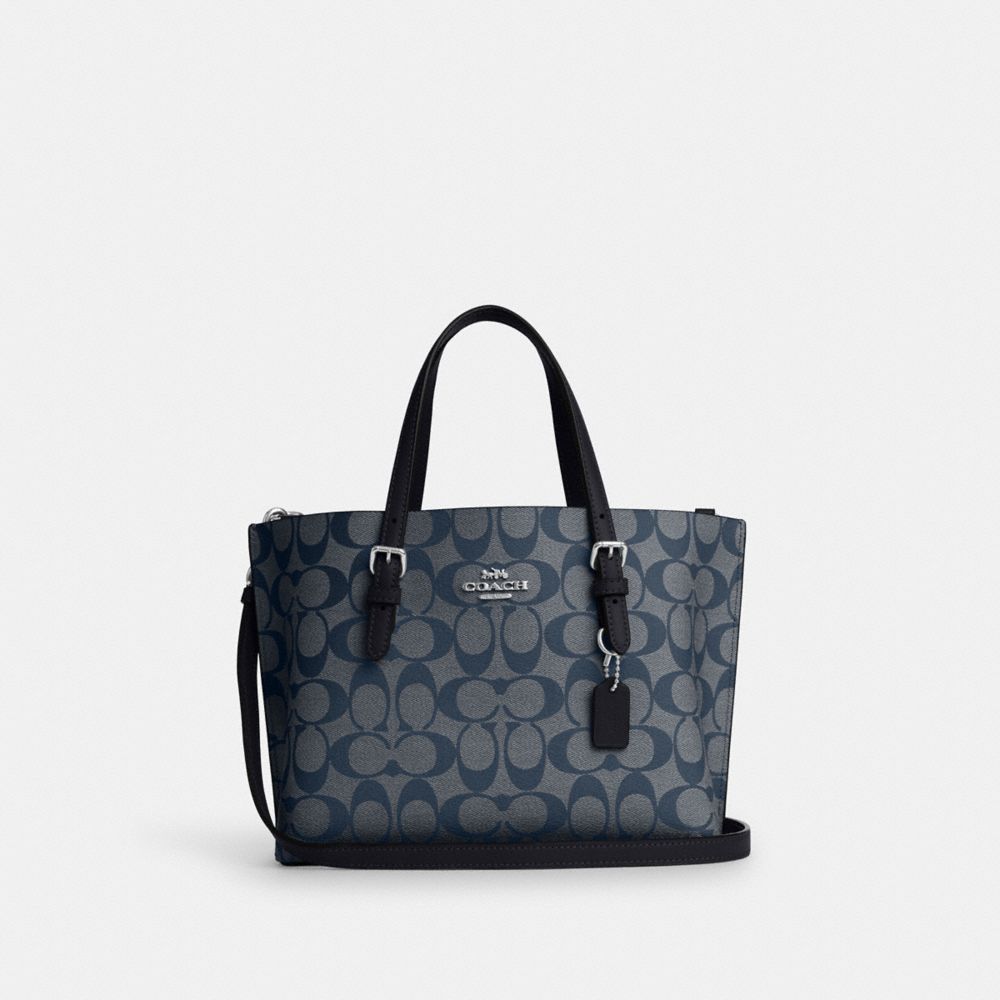 COACH C4250 Mollie Tote 25 In Signature Canvas SILVER/DENIM/MIDNIGHT NAVY