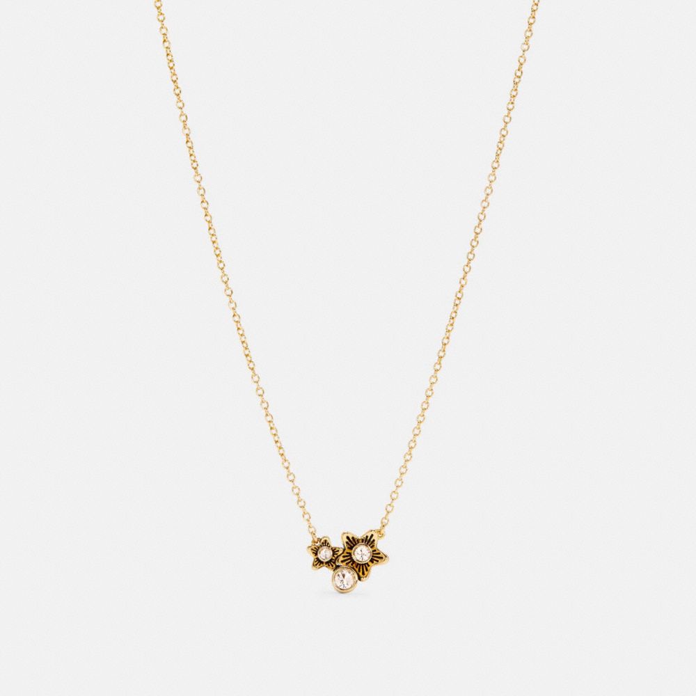 COACH C4264 WILDFLOWER CLUSTER PENDANT NECKLACE GOLD