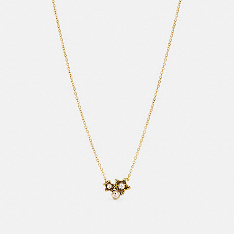 COACH C4264 WILDFLOWER CLUSTER PENDANT NECKLACE GOLD