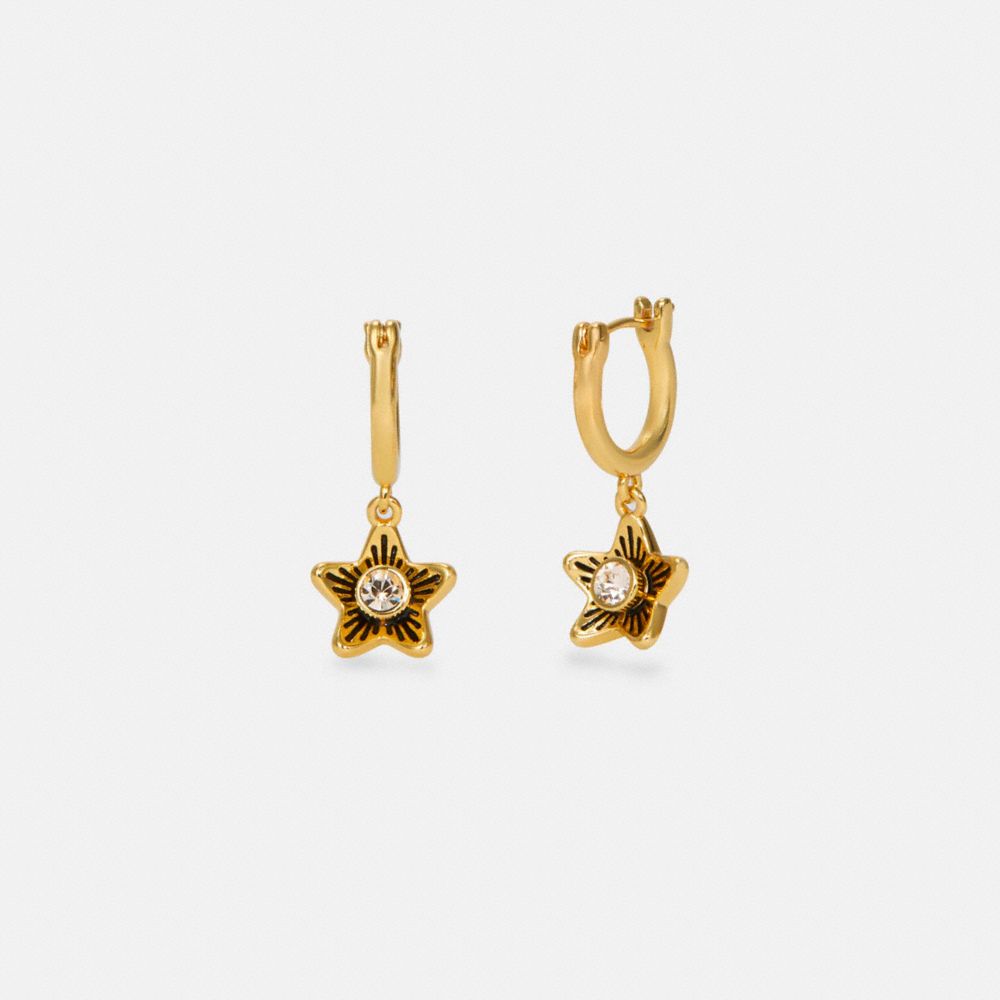 COACH C4272 Wildflower Huggie Earrings GOLD