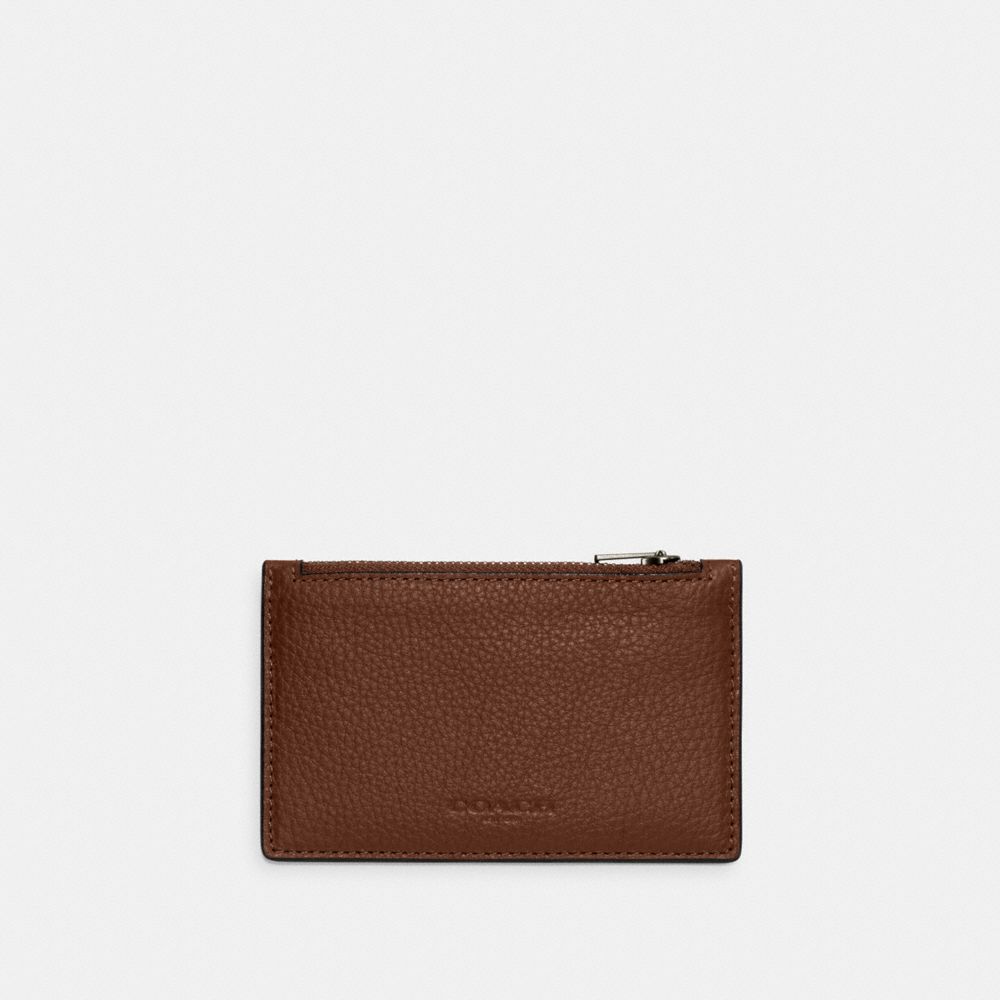 Zip Card Case - C4280 - Gunmetal/Saddle