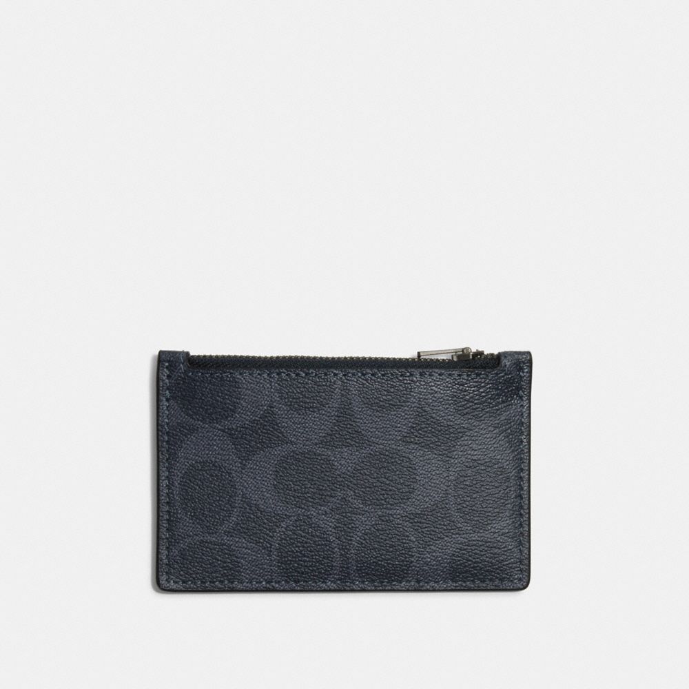 COACH C4281 Zip Card Case In Signature Canvas GUNMETAL/DENIM/MIDNIGHT