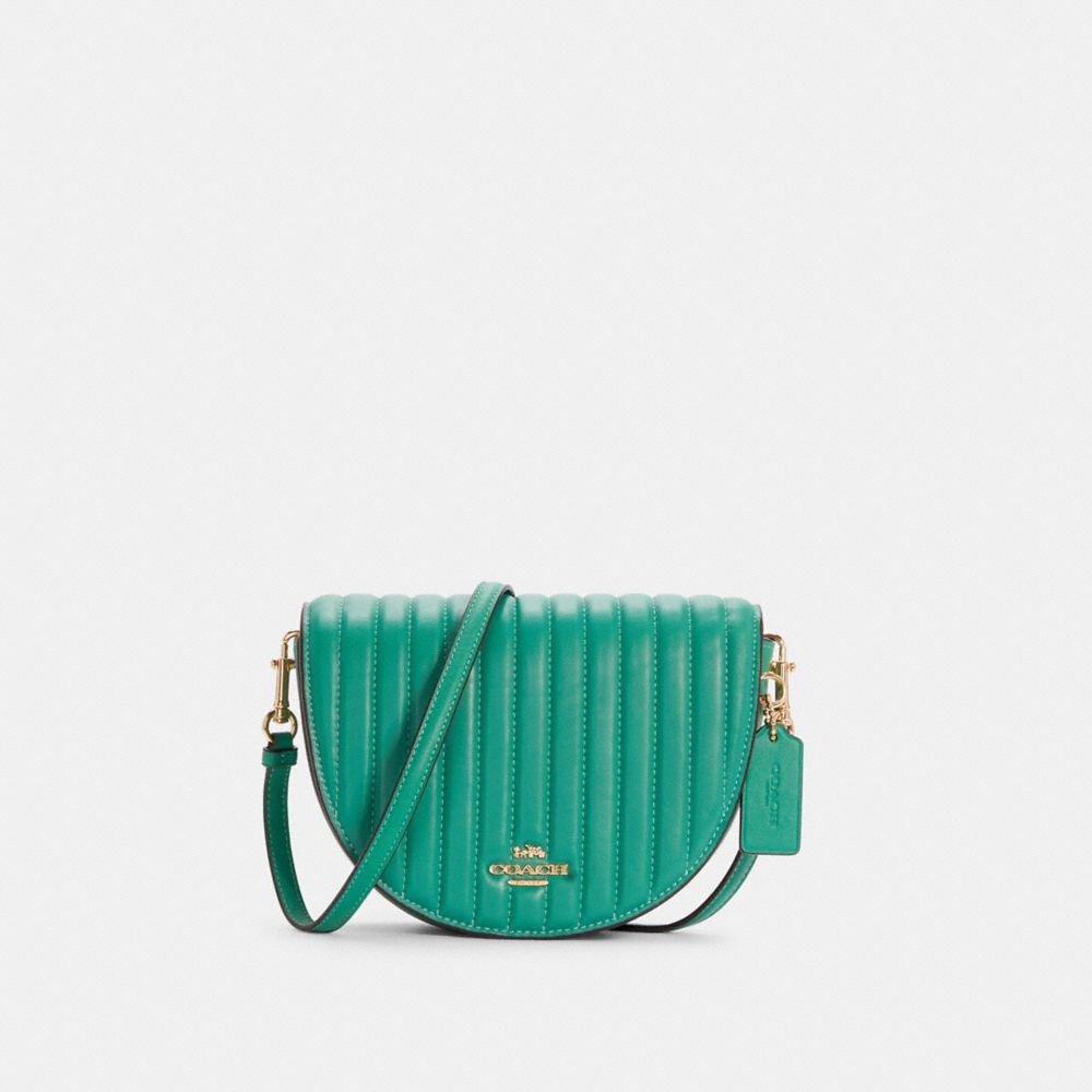 COACH ELLEN CROSSBODY WITH LINEAR QUILTING - IM/GREEN - C4283