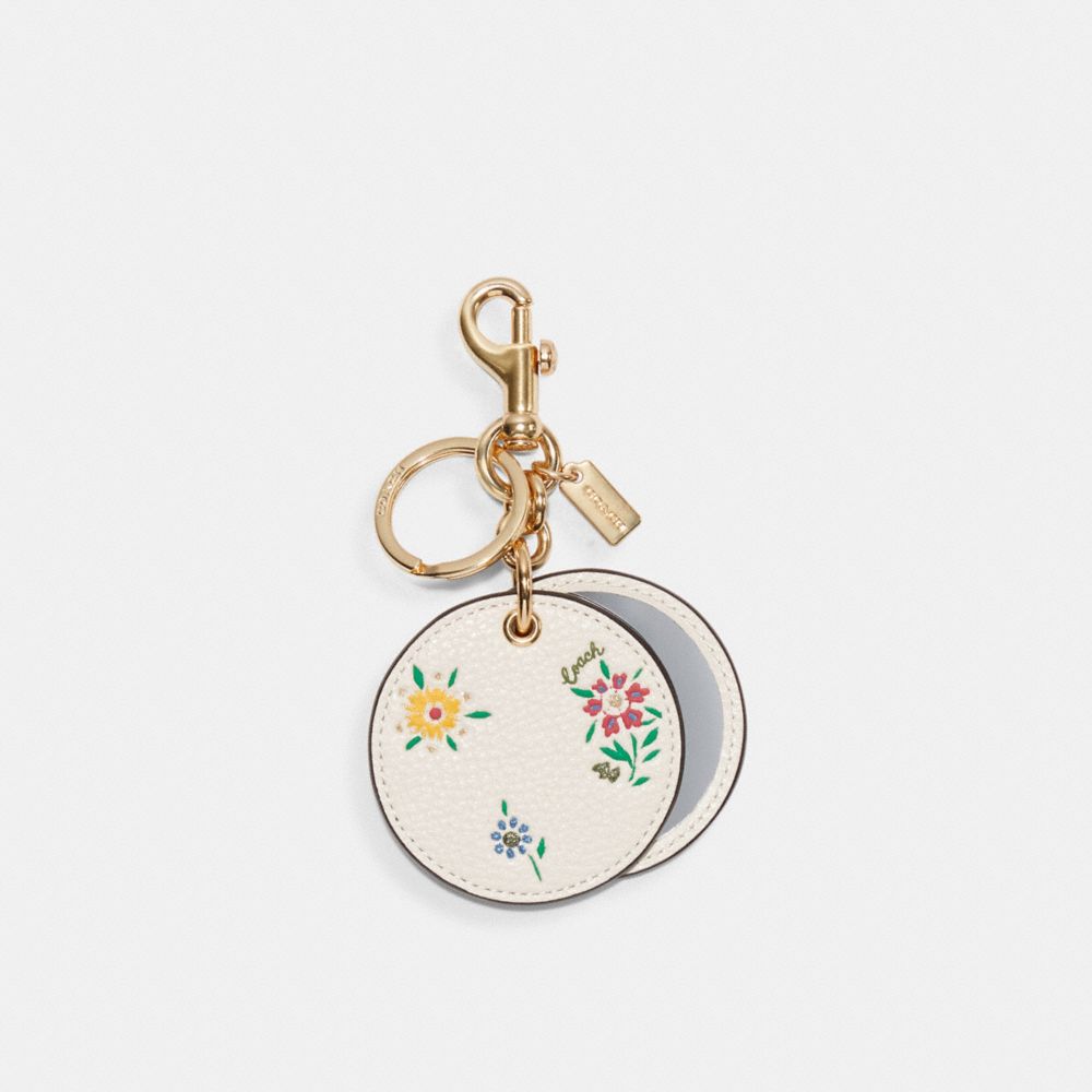 COACH C4302 MIRROR BAG CHARM WITH SPACED WILD MEADOW PRINT IM/CHALK MULTI