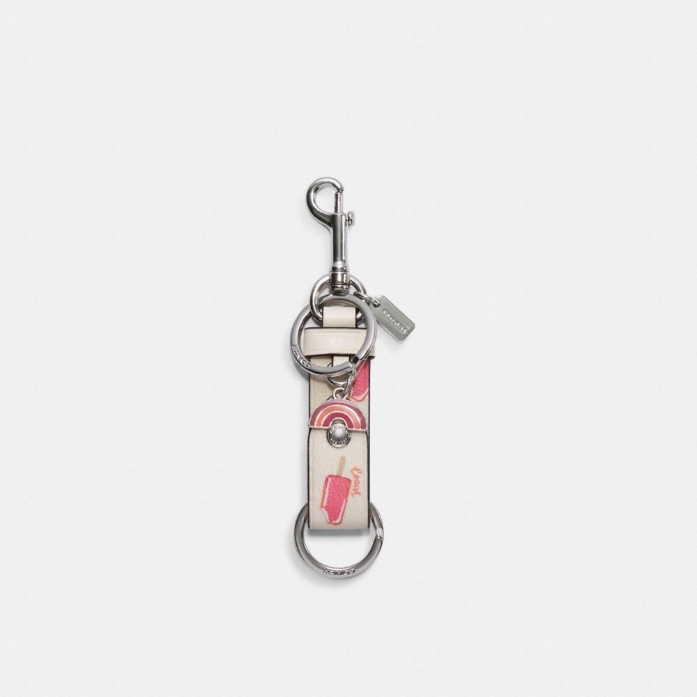 COACH TRIGGER SNAP BAG CHARM WITH POPSICLE PRINT - SV/CHALK MULTI - C4304