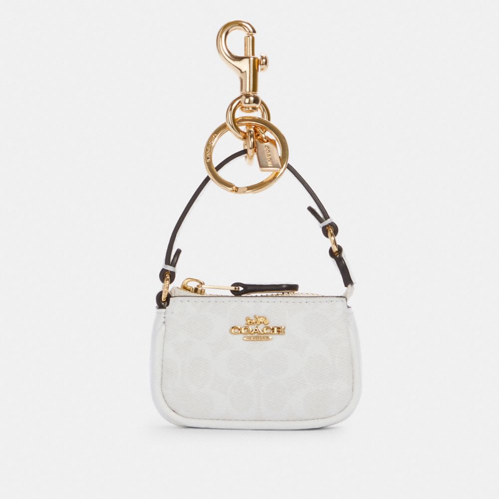 COACH C4310 MINI NOLITA BAG CHARM IN SIGNATURE CANVAS IM/CHALK