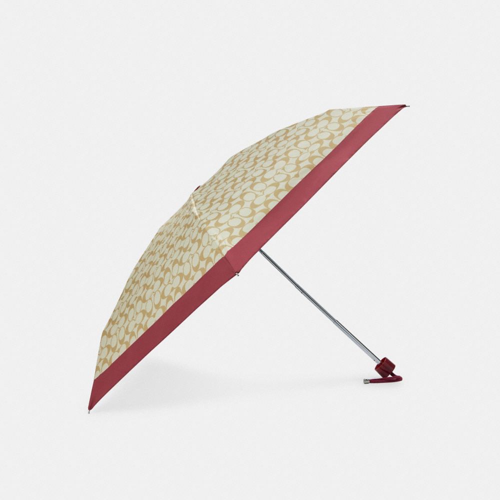 COACH C4322 Signature Mini Umbrella SV/LIGHT KHAKI ROUGE