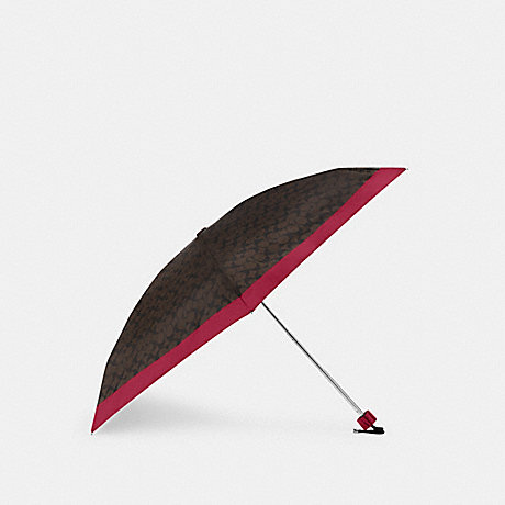 COACH C4322 Uv Protection Signature Mini Umbrella Silver/Brown/Bright-Violet