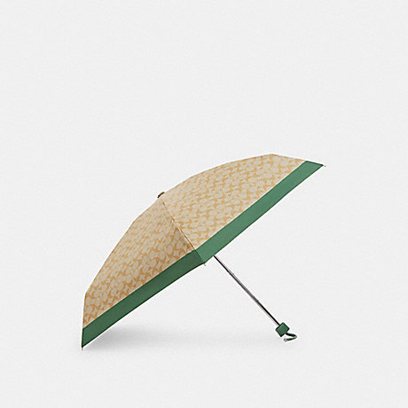 COACH C4322 Uv Protection Signature Mini Umbrella Silver/Light-Khaki/Soft-Green