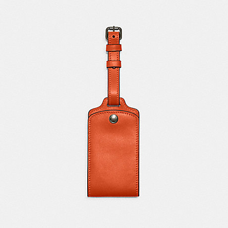 COACH C4330 Luggage Tag Gunmetal/Bright-Orange