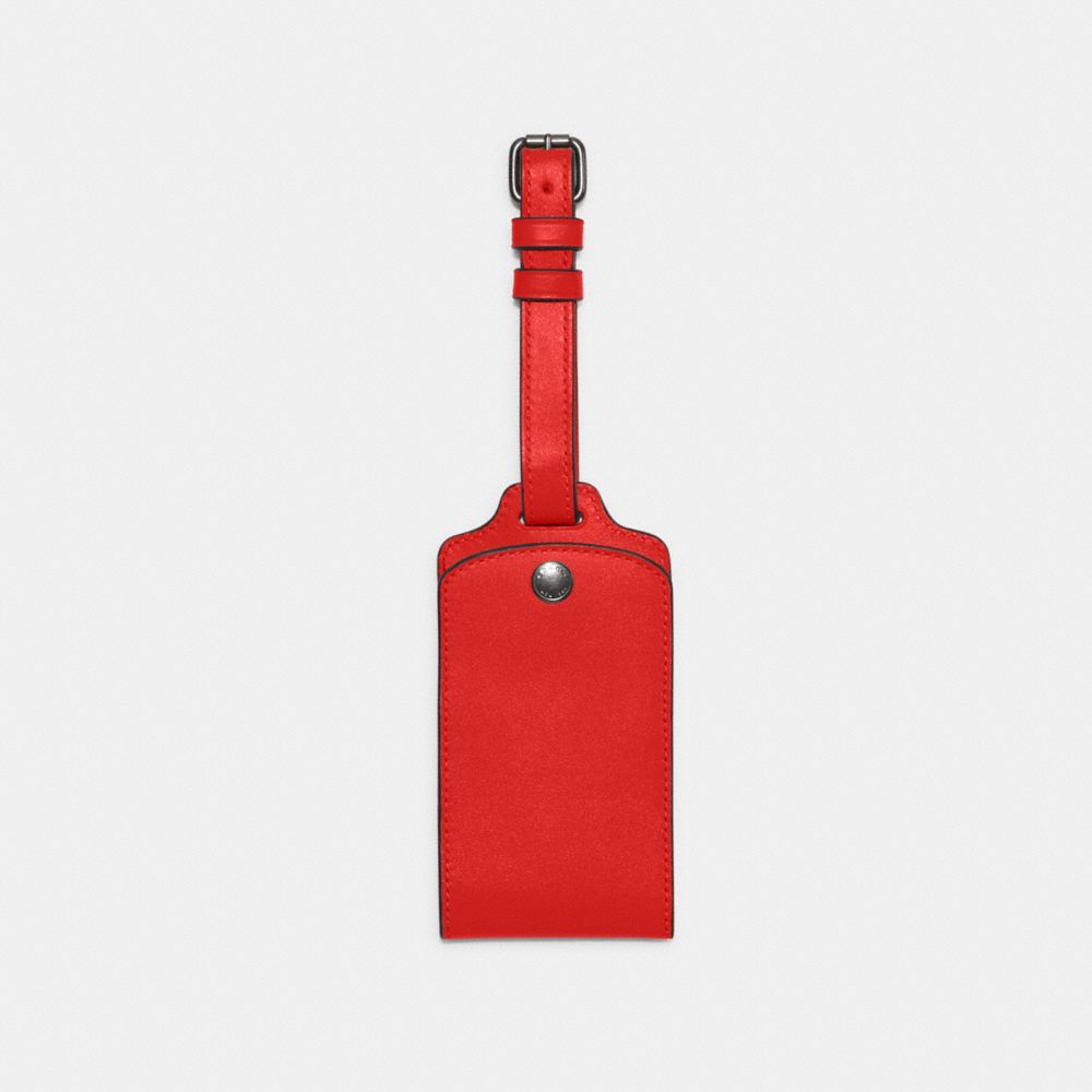 Luggage Tag - GUNMETAL/MIAMI RED - COACH C4330