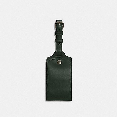 COACH C4330 Luggage Tag Gunmetal/Amazon-Green