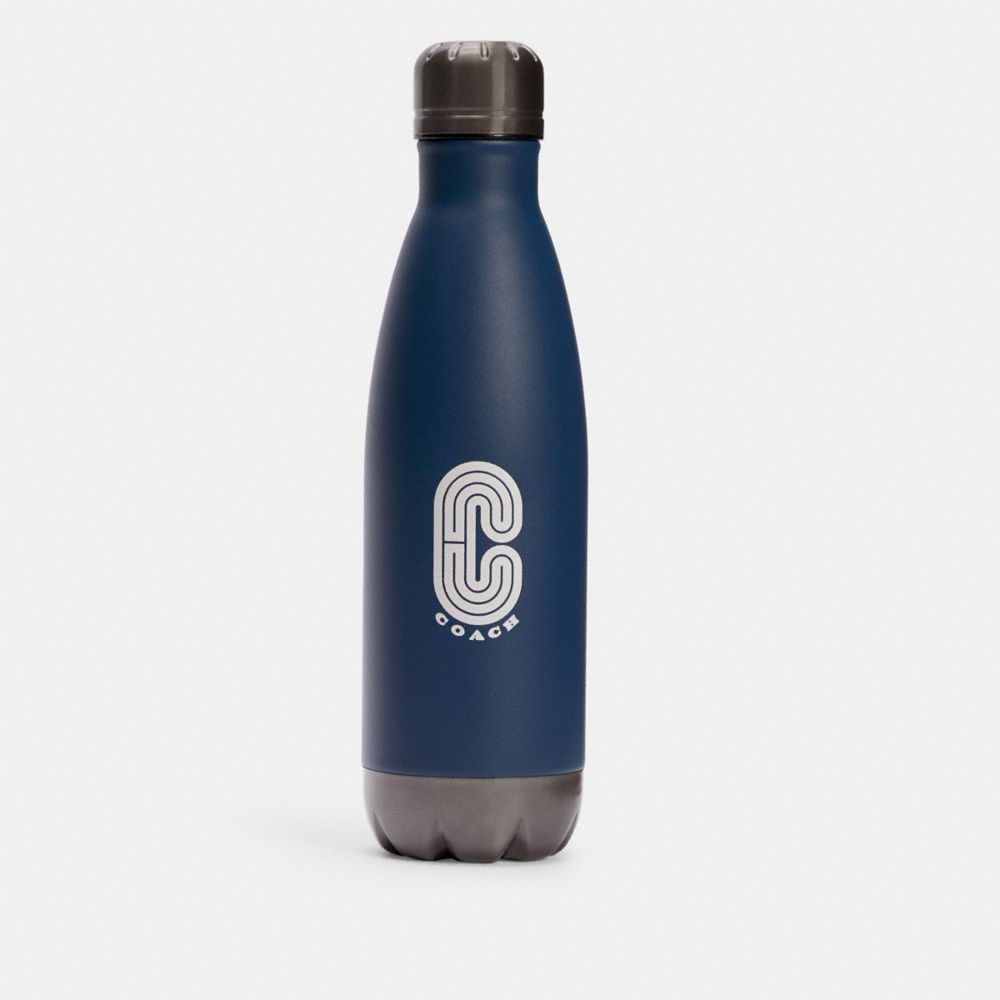 WATER BOTTLE WITH COACH PRINT - C4331 - QB/JEWEL BLUE