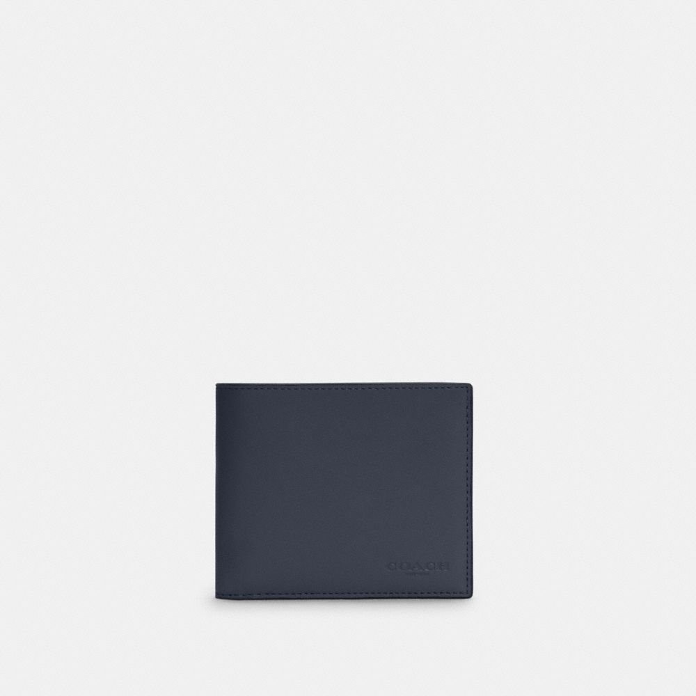 3-IN-1 WALLET IN COLORBLOCK SIGNATURE CANVAS - QB/MIDNIGHT NAVY CHARCOAL - COACH C4333