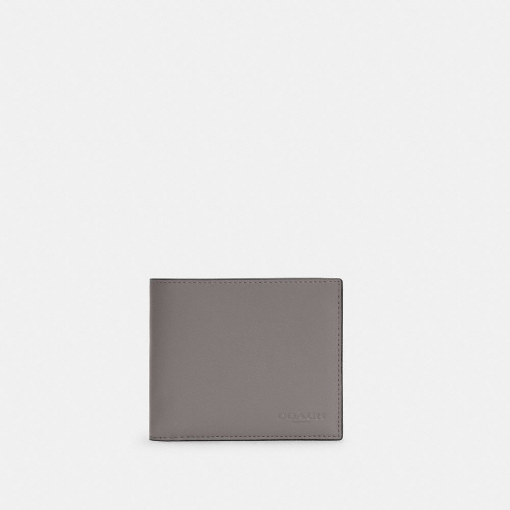 3-IN-1 WALLET IN COLORBLOCK SIGNATURE CANVAS - C4333 - QB/HEATHER GREY CHALK