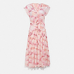 COACH C4350 - PRINTED SLEEVELESS UPTOWN DRESS PINK/CORAL