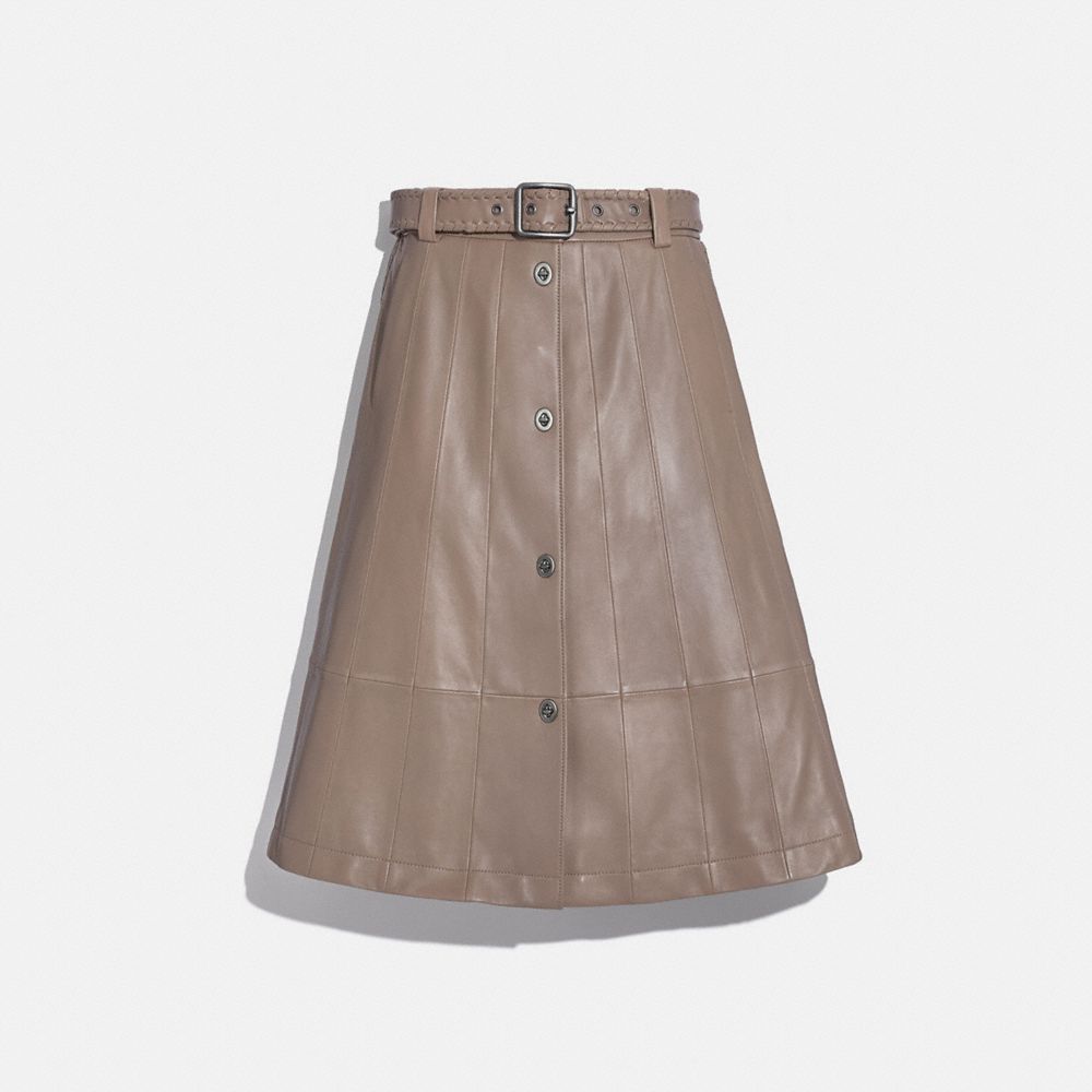 COACH C4361 Paneled Trench Skirt Light Mocha