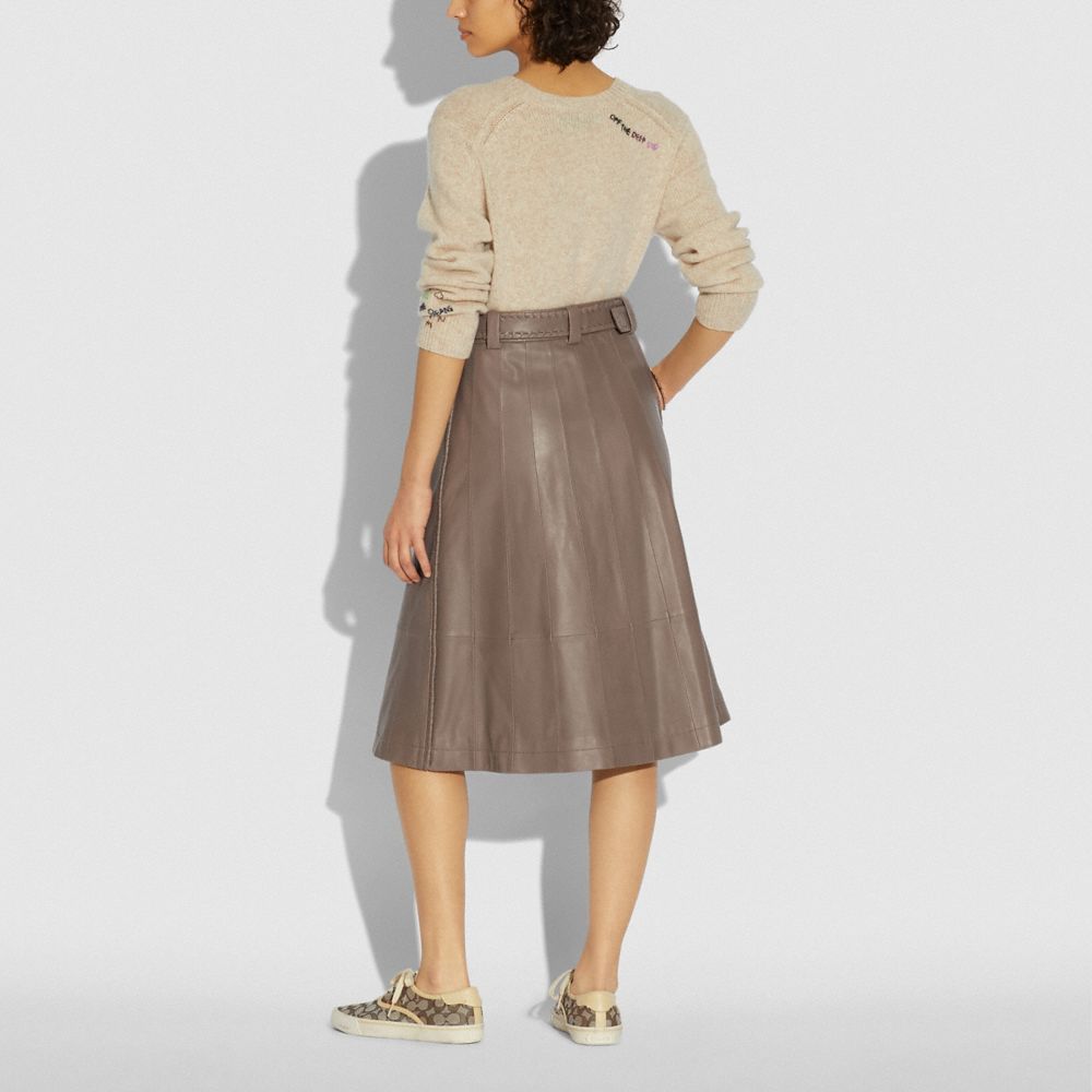 Paneled Trench Skirt