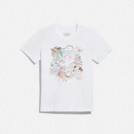 C4369 - Doodle Dream T Shirt In Organic Cotton Optic White
