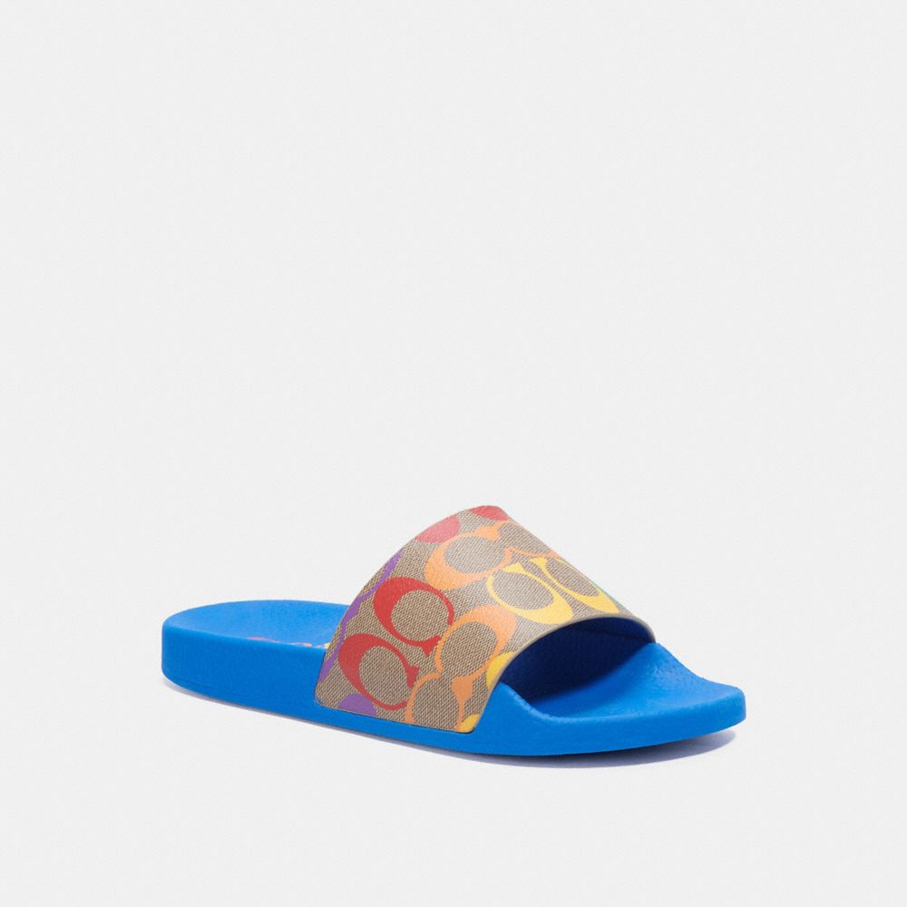 ULI SPORT SLIDE IN RAINBOW SIGNATURE CANVAS - RAINBOW SIGNATURE - COACH C4386