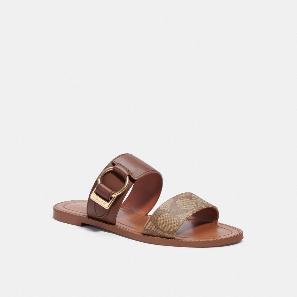 HALLIE SANDAL - KHAKI/SADDLE - COACH C4390