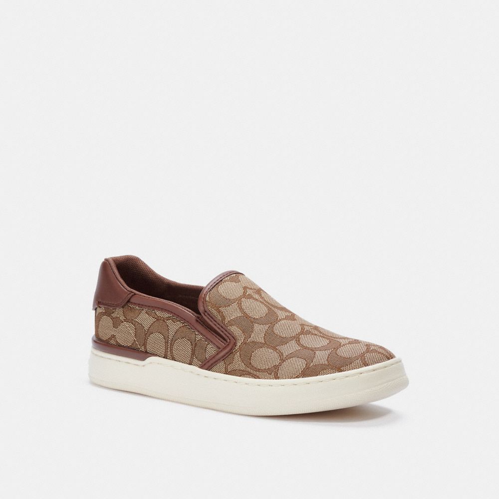 WELLS SLIP ON SNEAKER - KHAKI/SADDLE - COACH C4393