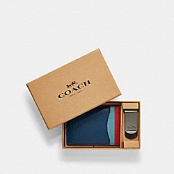 COACH C4426 - BOXED 3-IN-1 CARD CASE GIFT SET IN COLORBLOCK QB/JEWEL BLUE MULTI