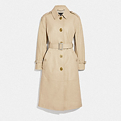Lightweight Leather Trench - FADED SAND - COACH C4447