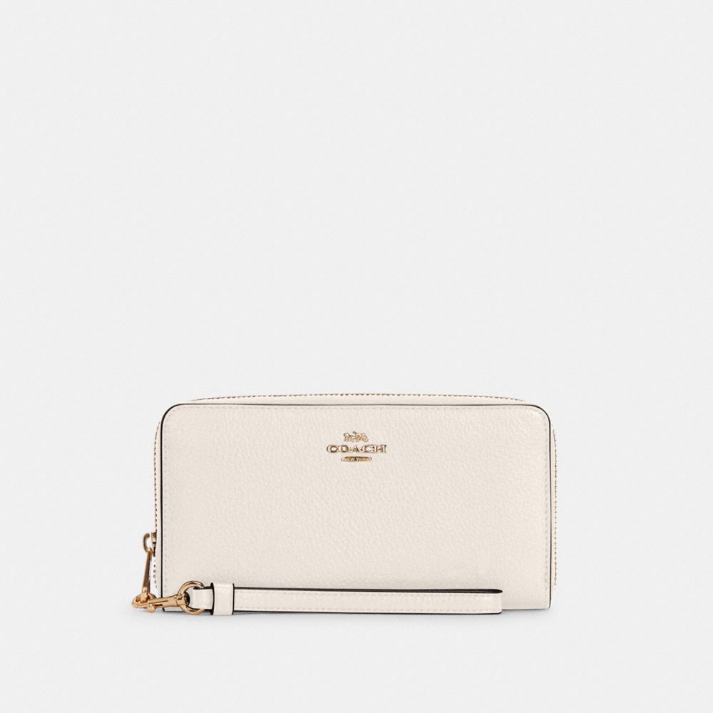 COACH LONG ZIP AROUND WALLET - IM/CHALK - C4451