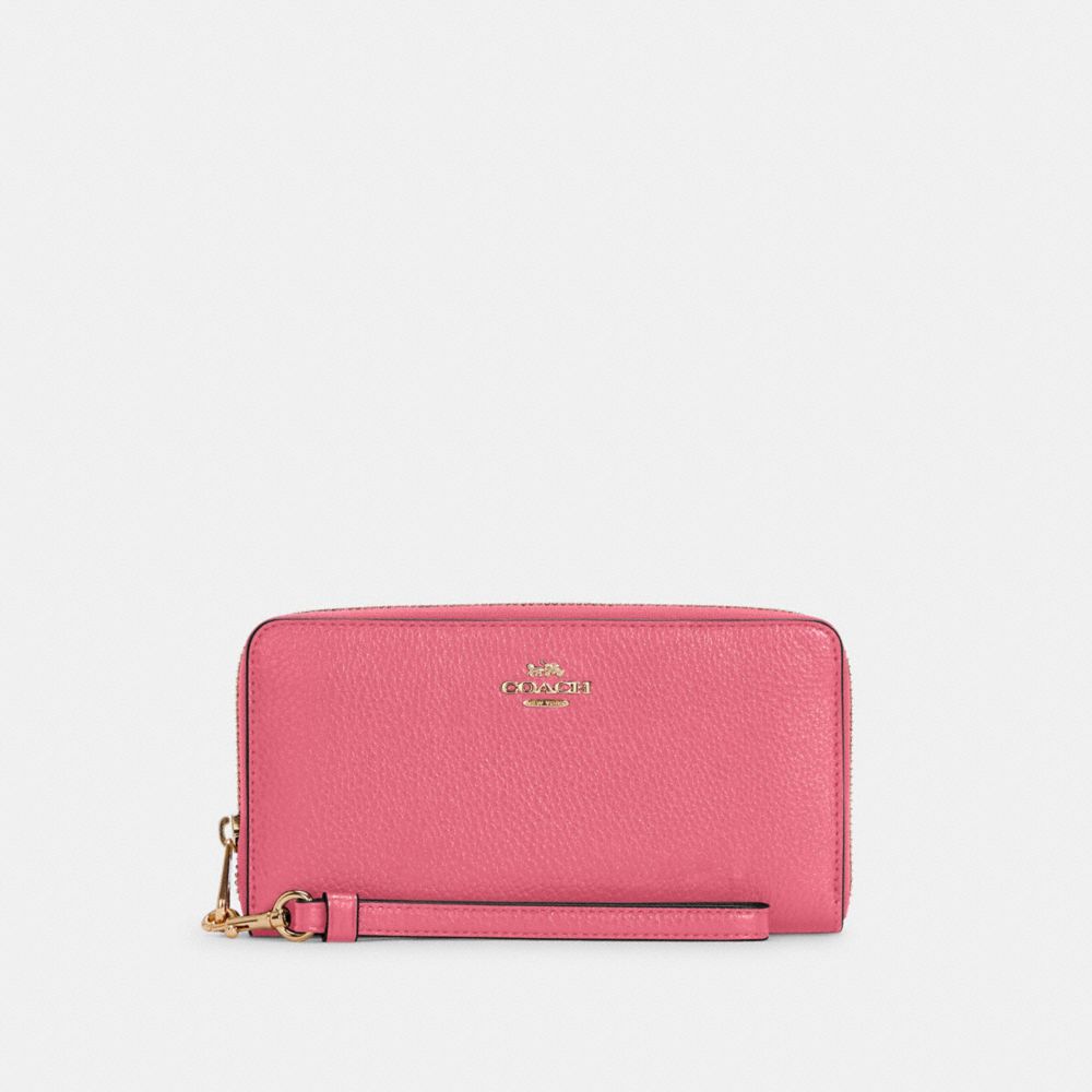 LONG ZIP AROUND WALLET - IM/CONFETTI PINK - COACH C4451