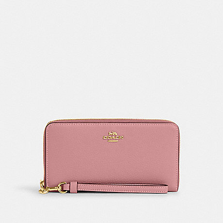COACH C4451 Long Zip Around Wallet Gold/True-Pink
